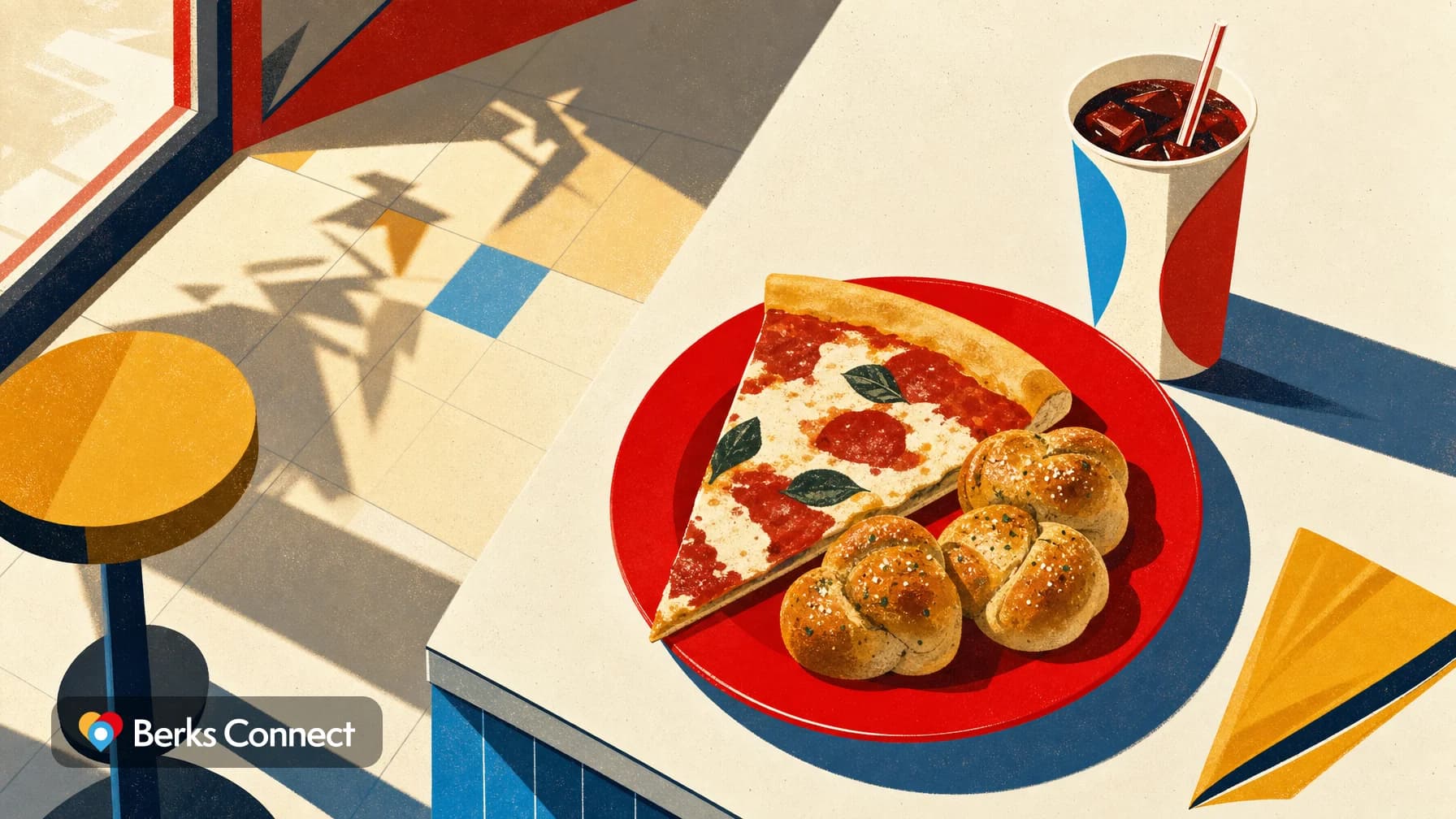 2 Cheese Neapolitan Slices $6.00 Daily with Fountain Drink