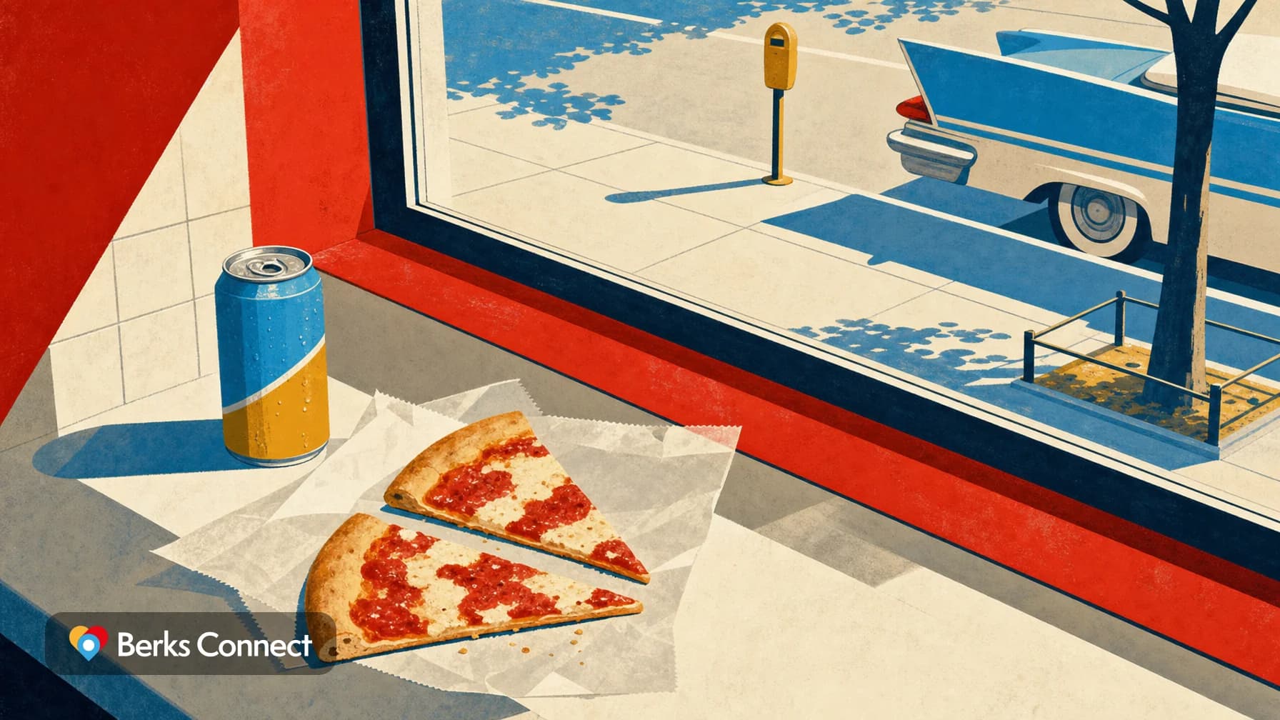 Two Cheese Pizza Slices and a Can Drink for $5.99