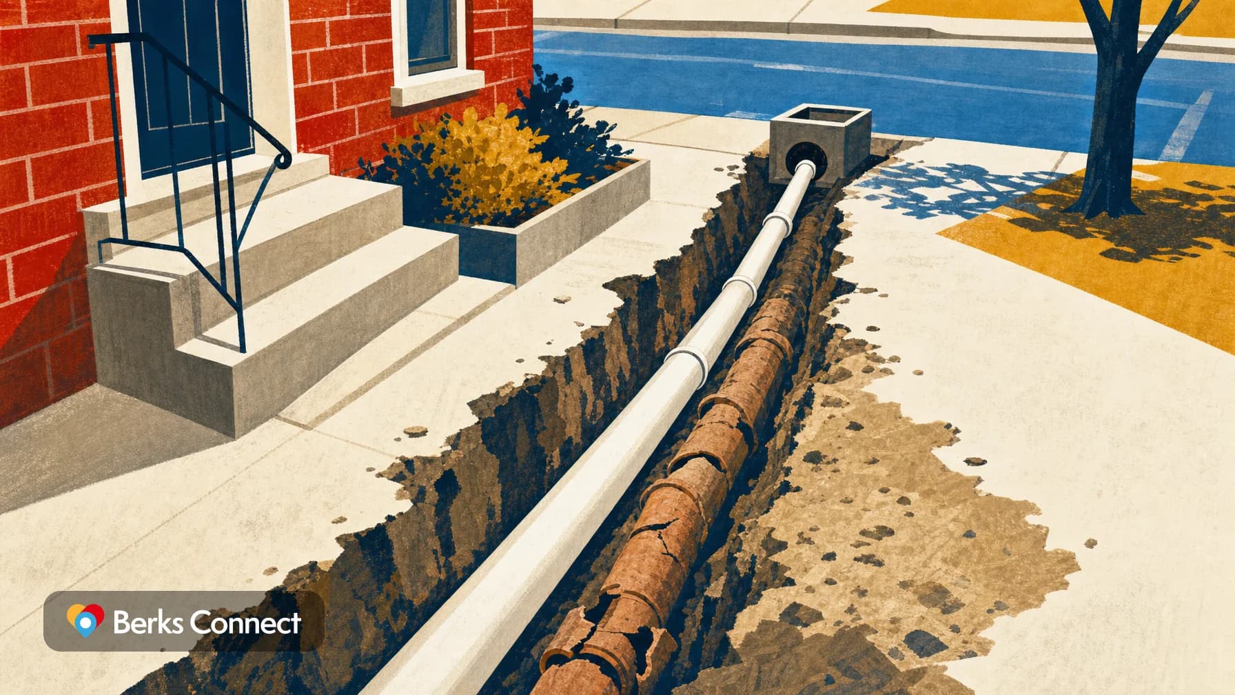 Sewer Line Replacement Cost in Berks County: House to Street
