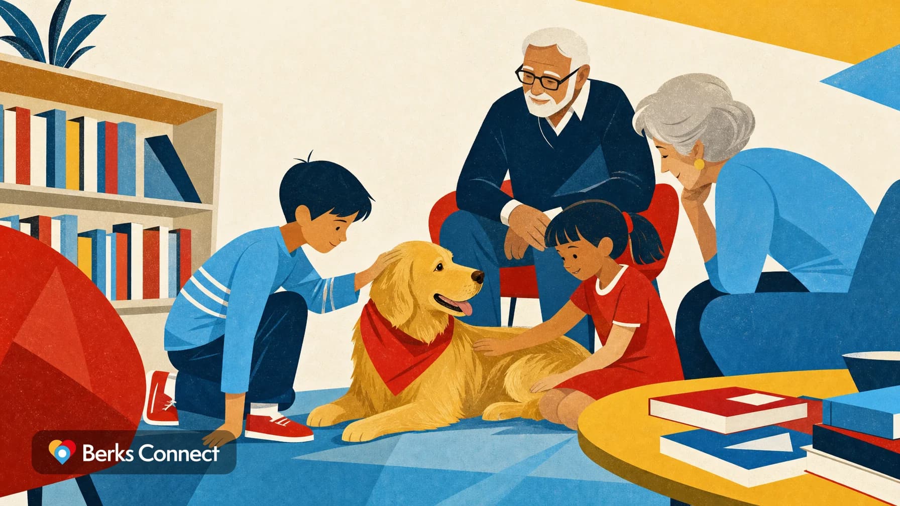 Winston the Therapy Dog Visits Exeter Community Library