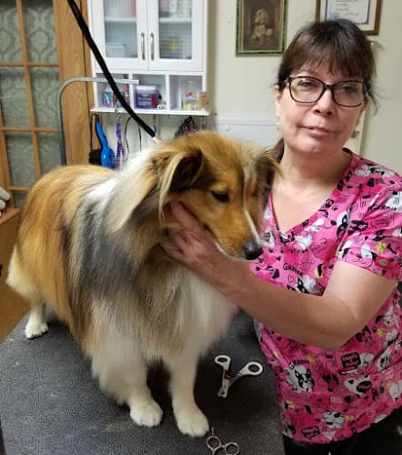 Forget-Me-Not pet grooming logo