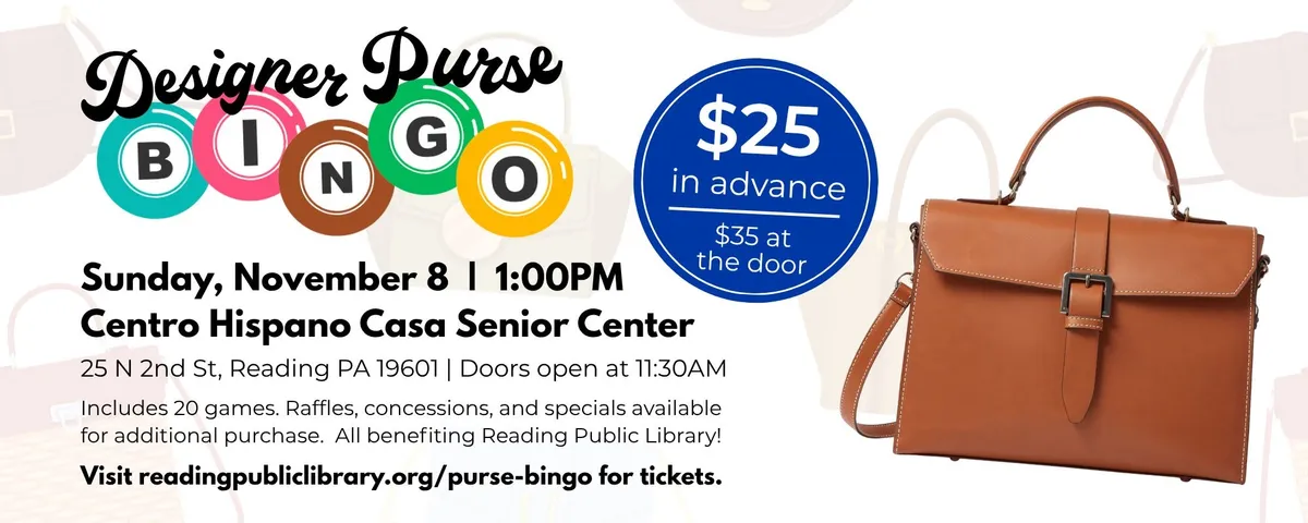 Designer Purse Bingo benefiting Reading Public Library