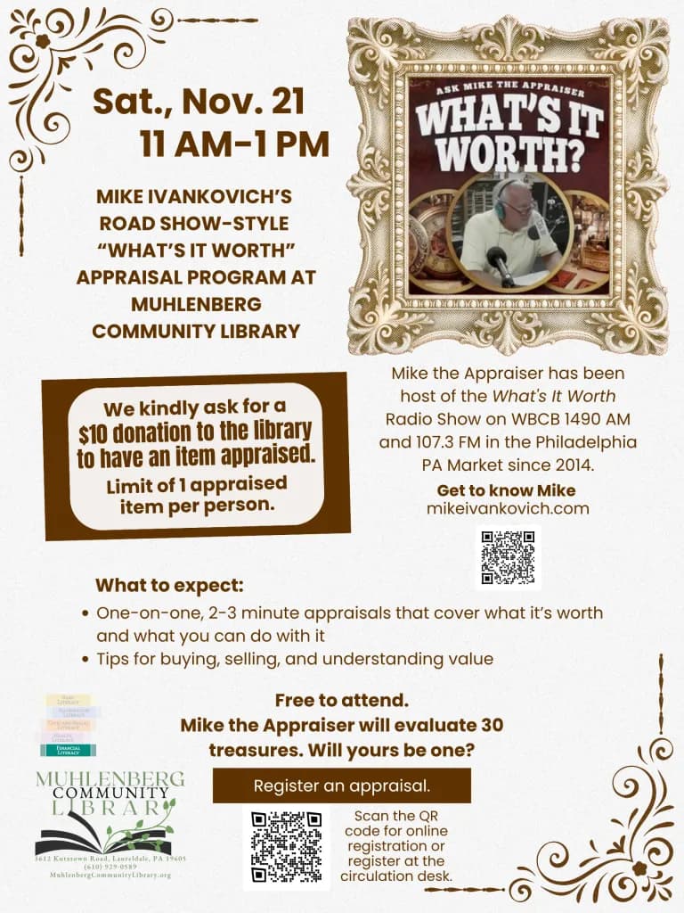 “What’s It Worth” Road Show-Style Appraisal Program with Mike Ivankovich