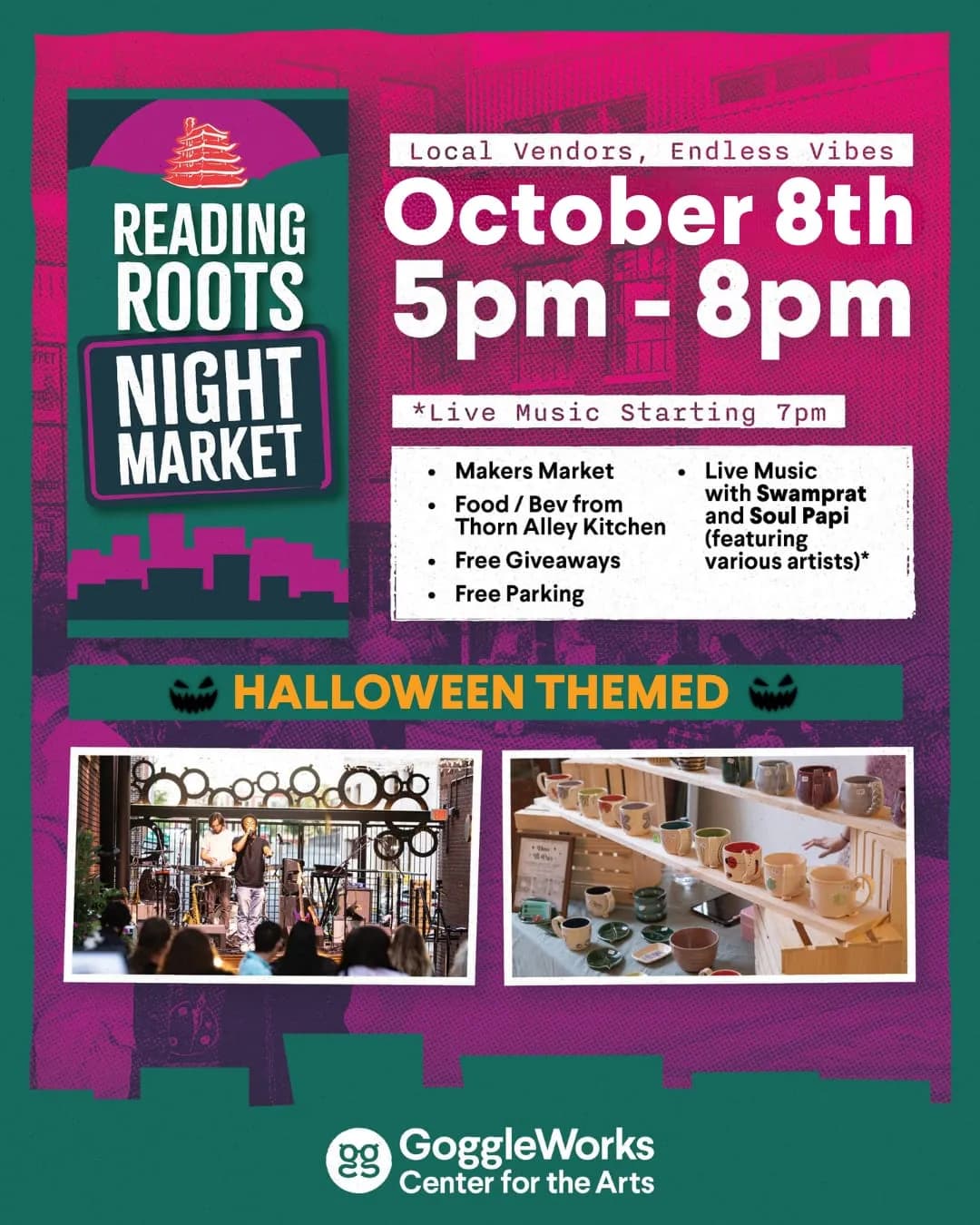 🎃 HALLOWEEN Reading Roots Night Market (Art Market)