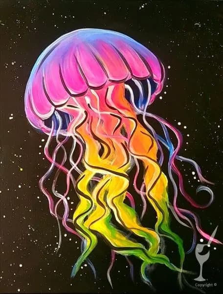 Blacklight Glow Jellyfish Painting Workshop