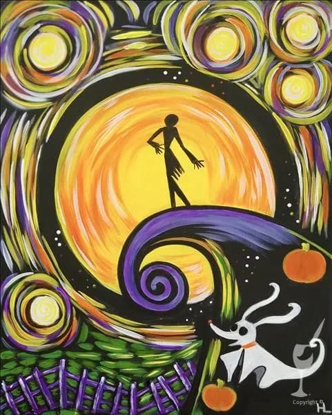 Image for Nightmare on the Hill Blacklight Painting Class